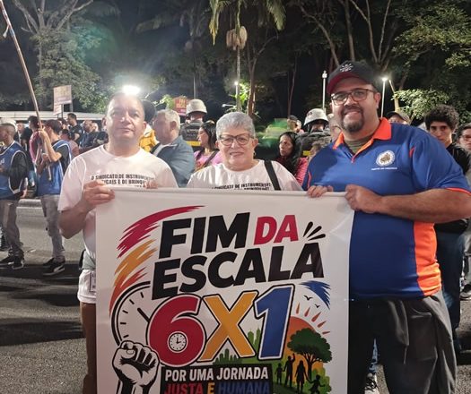 Sindicato participa de ato em São Paulo pelo fim da escala 6×1 e pela redução da jornada de trabalho